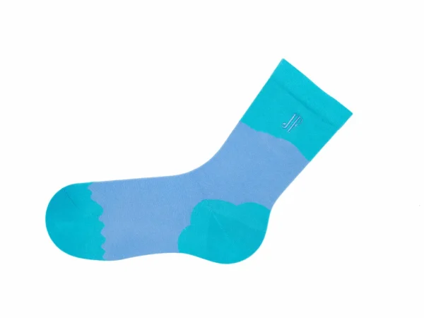 Men's^Fluevog Shoes Tobiko Vog Socks | Contrast Pattern Sock Turquoise/Blue