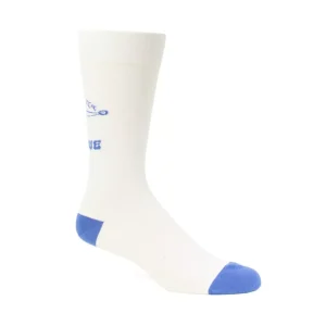 Men's^Fluevog Shoes Toph Vog Socks | Floral Freddy Sock Off White/Blue