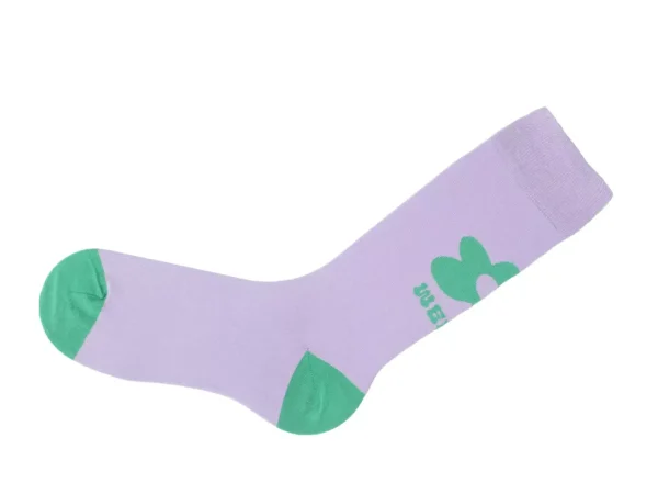 Women's^Fluevog Shoes Toph Vog Socks | Floral Freddy Sock Lavender/Teal