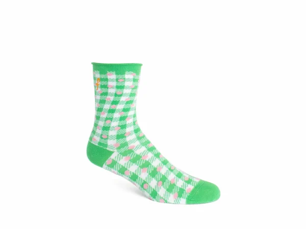 Accessories^Fluevog Shoes Valentina Vog Socks | Gingham Polka Dot Sock White/Green