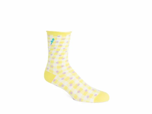 Accessories^Fluevog Shoes Valentina Vog Socks | Gingham Polka Dot Sock Yellow/White