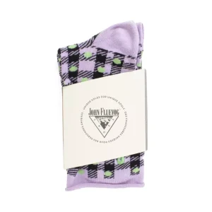 Accessories^Fluevog Shoes Valentina Vog Socks | Gingham Polka Dot Sock Black/Purple/Green