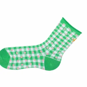 Accessories^Fluevog Shoes Valentina Vog Socks | Gingham Polka Dot Sock White/Green