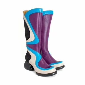 Women's^Fluevog Shoes Warhol | Multi Leather Boot Turquoise Multi