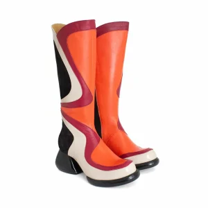 Women's^Fluevog Shoes Warhol | Multi Leather Boot Raspberry Multi