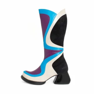Women's^Fluevog Shoes Warhol | Multi Leather Boot Turquoise Multi