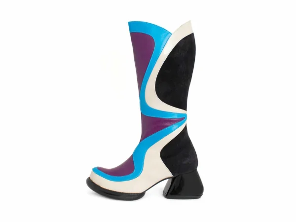 Women's^Fluevog Shoes Warhol | Multi Leather Boot Turquoise Multi