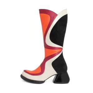 Women's^Fluevog Shoes Warhol | Multi Leather Boot Raspberry Multi
