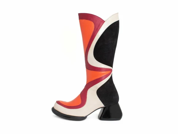 Women's^Fluevog Shoes Warhol | Multi Leather Boot Raspberry Multi