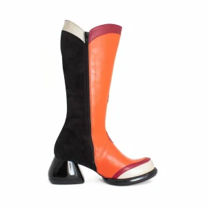 Women's^Fluevog Shoes Warhol | Multi Leather Boot Raspberry Multi