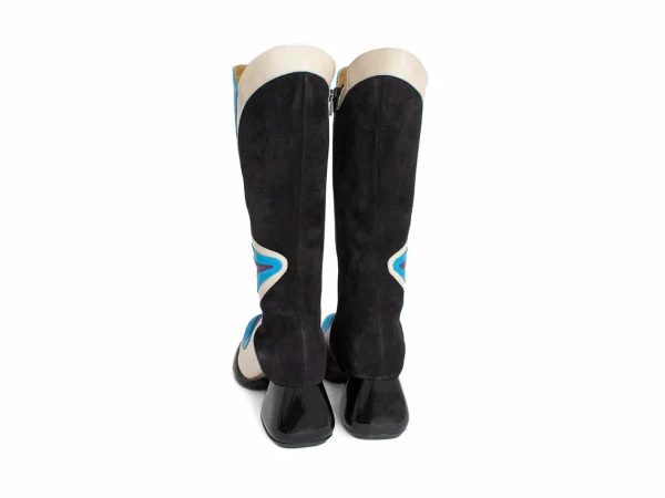 Women's^Fluevog Shoes Warhol | Multi Leather Boot Turquoise Multi