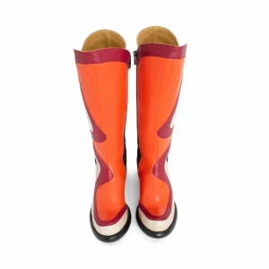 Women's^Fluevog Shoes Warhol | Multi Leather Boot Raspberry Multi
