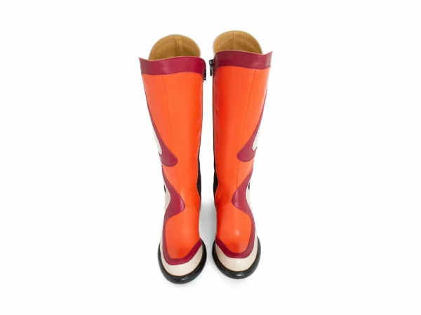 Women's^Fluevog Shoes Warhol | Multi Leather Boot Raspberry Multi