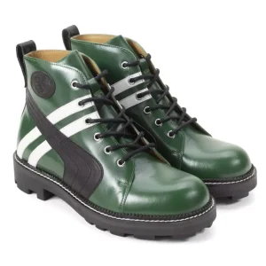 Men's^Fluevog Shoes Whitty | Retro Lace-Up Boot Green/Black