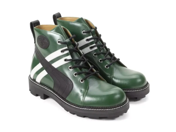Men's^Fluevog Shoes Whitty | Retro Lace-Up Boot Green/Black