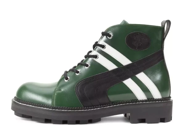 Men's^Fluevog Shoes Whitty | Retro Lace-Up Boot Green/Black