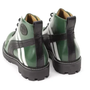 Men's^Fluevog Shoes Whitty | Retro Lace-Up Boot Green/Black