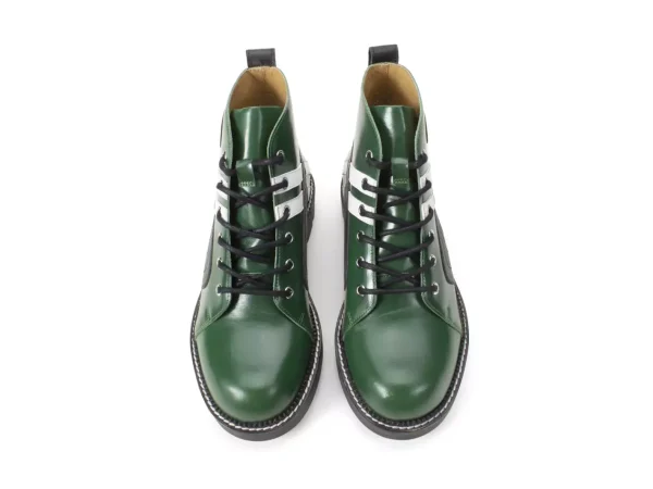 Men's^Fluevog Shoes Whitty | Retro Lace-Up Boot Green/Black