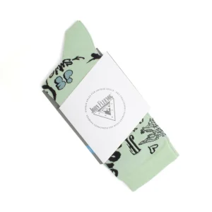 Accessories^Fluevog Shoes Wolfie Vog Socks | Custom Graffiti Print Sock Green