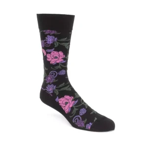 Accessories^Fluevog Shoes Xay Xay Vog Socks | Custom Floral Sock Black/Purple