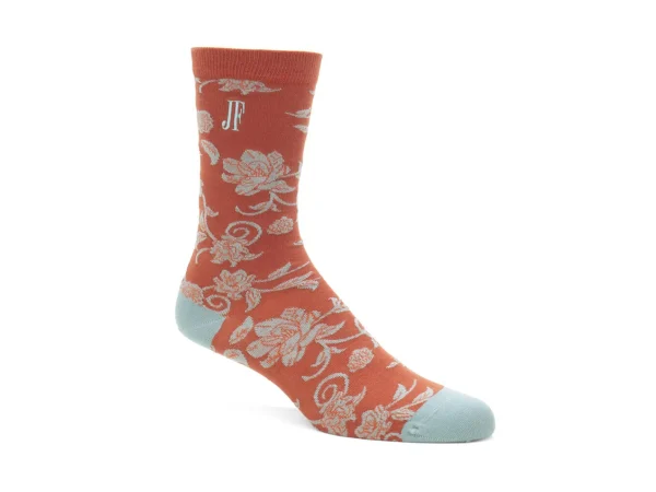 Men's^Fluevog Shoes Xay Xay Vog Socks | Custom Floral Sock Copper