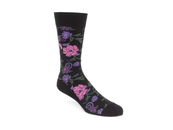 Accessories^Fluevog Shoes Xay Xay Vog Socks | Custom Floral Sock Black/Purple