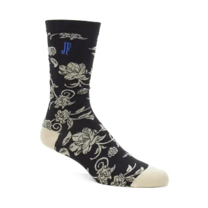 Women's^Fluevog Shoes Xay Xay Vog Socks | Custom Floral Sock Black