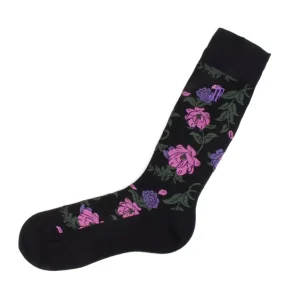 Accessories^Fluevog Shoes Xay Xay Vog Socks | Custom Floral Sock Black/Purple