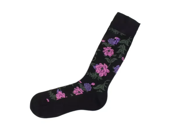 Accessories^Fluevog Shoes Xay Xay Vog Socks | Custom Floral Sock Black/Purple