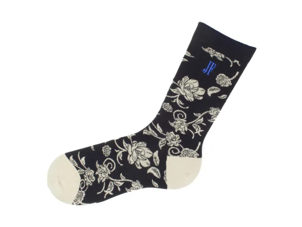 Women's^Fluevog Shoes Xay Xay Vog Socks | Custom Floral Sock Black