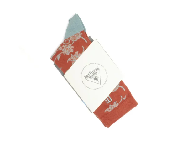 Accessories^Fluevog Shoes Xay Xay Vog Socks | Custom Floral Sock Copper