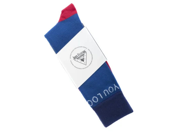 Accessories^Fluevog Shoes You Look Great Vog Socks | Contrast Crew Sock Blue