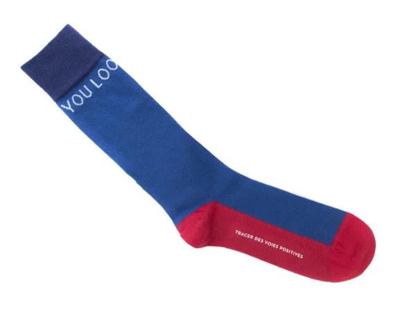 Accessories^Fluevog Shoes You Look Great Vog Socks | Contrast Crew Sock Blue