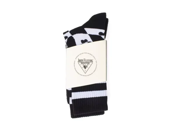 Men's^Fluevog Shoes Yuki Vog Socks | Checkered Heart Sport Sock Heart Warpy Checker