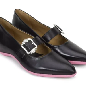 Women's^Fluevog Shoes Zeal | Sleek Mary Jane Shoe Black/Pink