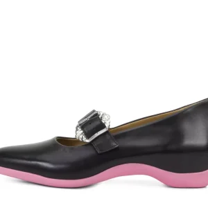 Women's^Fluevog Shoes Zeal | Sleek Mary Jane Shoe Black/Pink